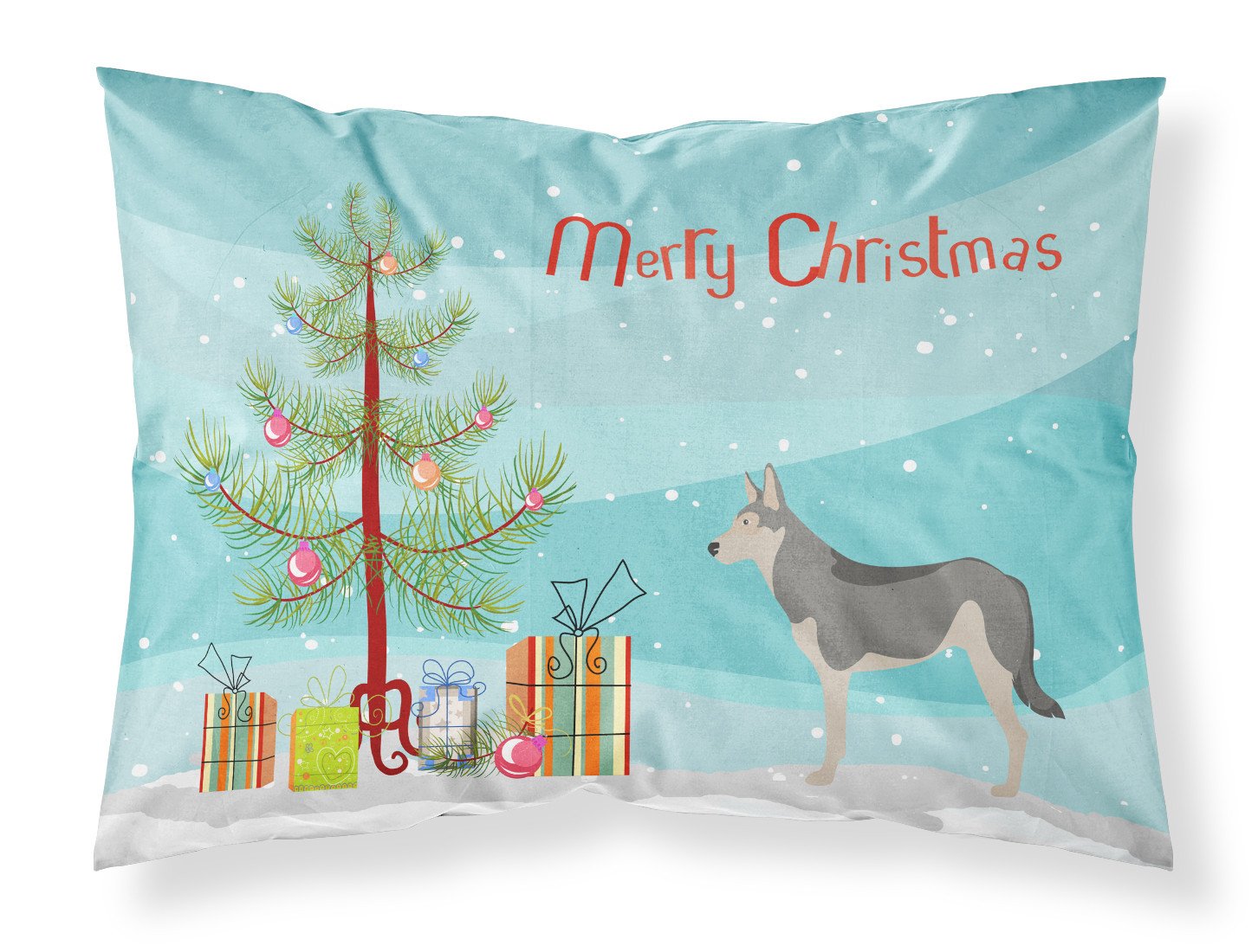 Saarloos Wolfdog Christmas Fabric Standard Pillowcase BB8458PILLOWCASE by Caroline's Treasures
