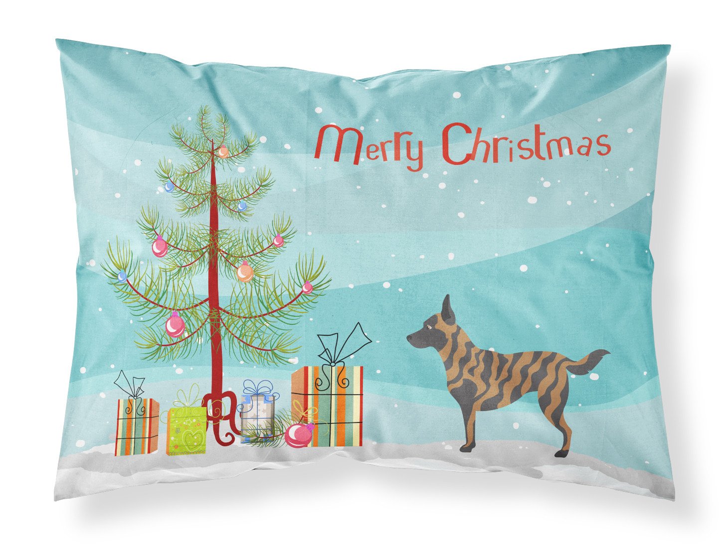 Dutch Shepherd Christmas Fabric Standard Pillowcase BB8462PILLOWCASE by Caroline's Treasures