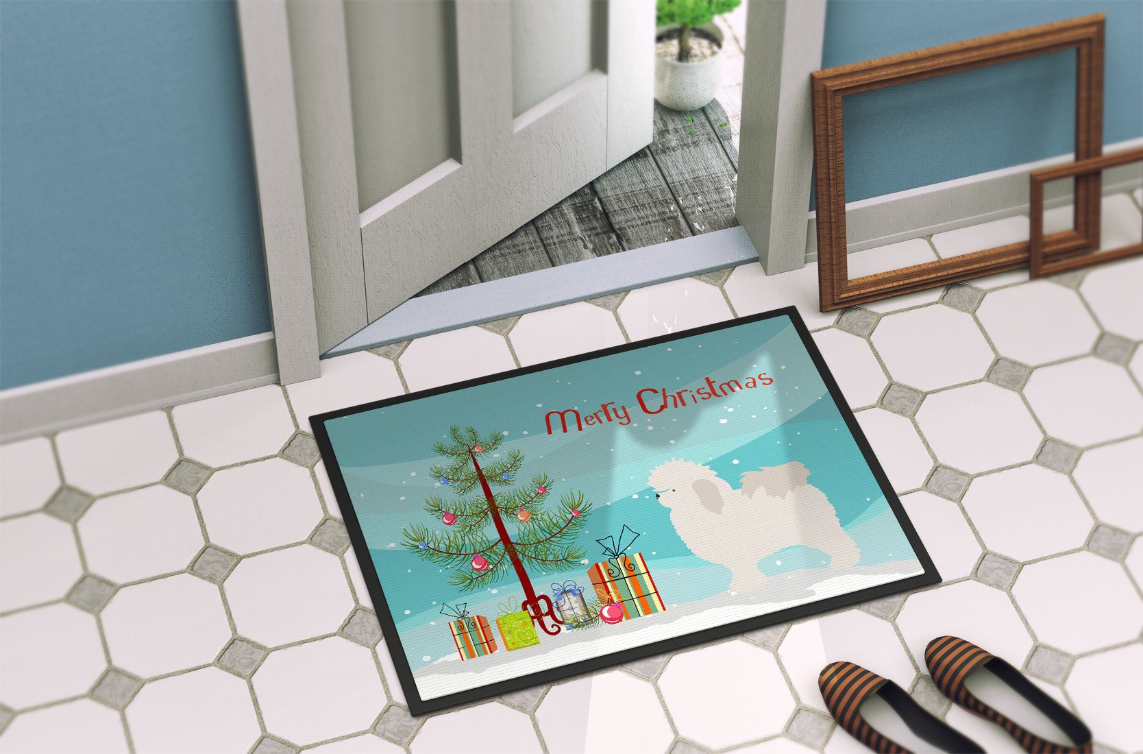 Bolognese Christmas Indoor or Outdoor Mat 24x36 BB8471JMAT by Caroline's Treasures