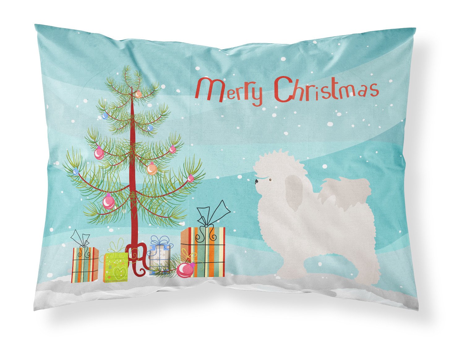 Bolognese Christmas Fabric Standard Pillowcase BB8471PILLOWCASE by Caroline's Treasures