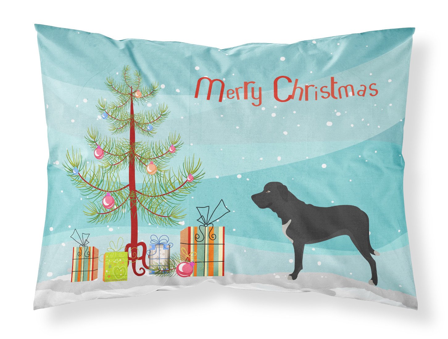 Broholmer Danish Mastiff Christmas Fabric Standard Pillowcase BB8490PILLOWCASE by Caroline's Treasures
