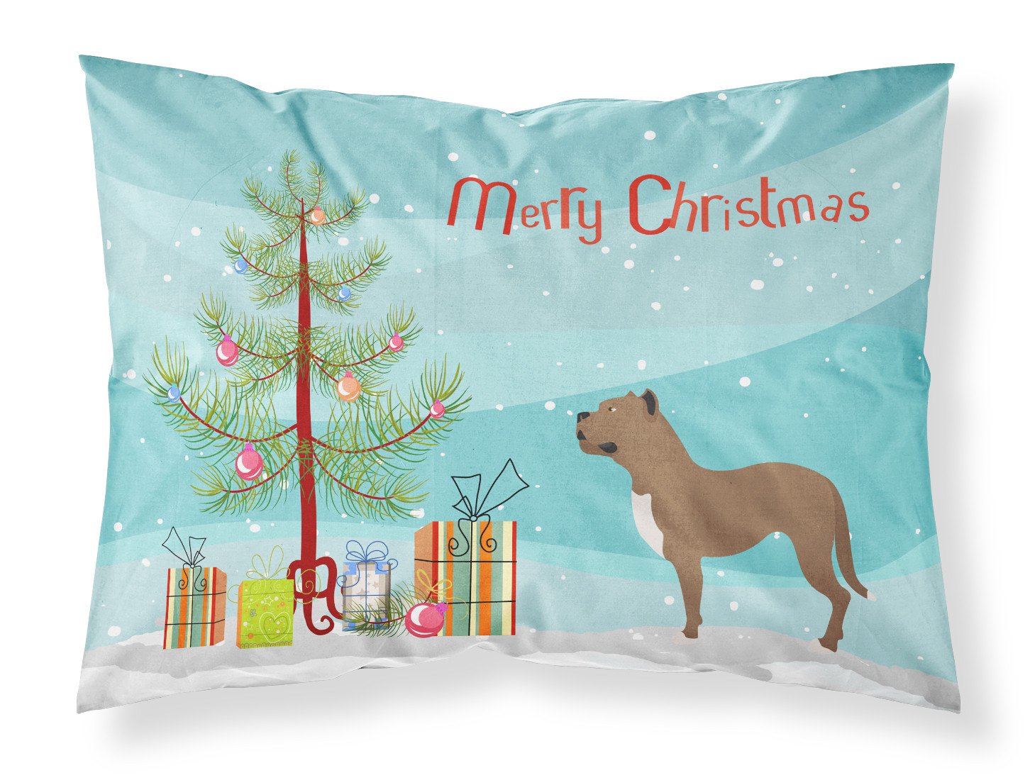 Perro de Presa Canario Christmas Fabric Standard Pillowcase BB8501PILLOWCASE by Caroline's Treasures