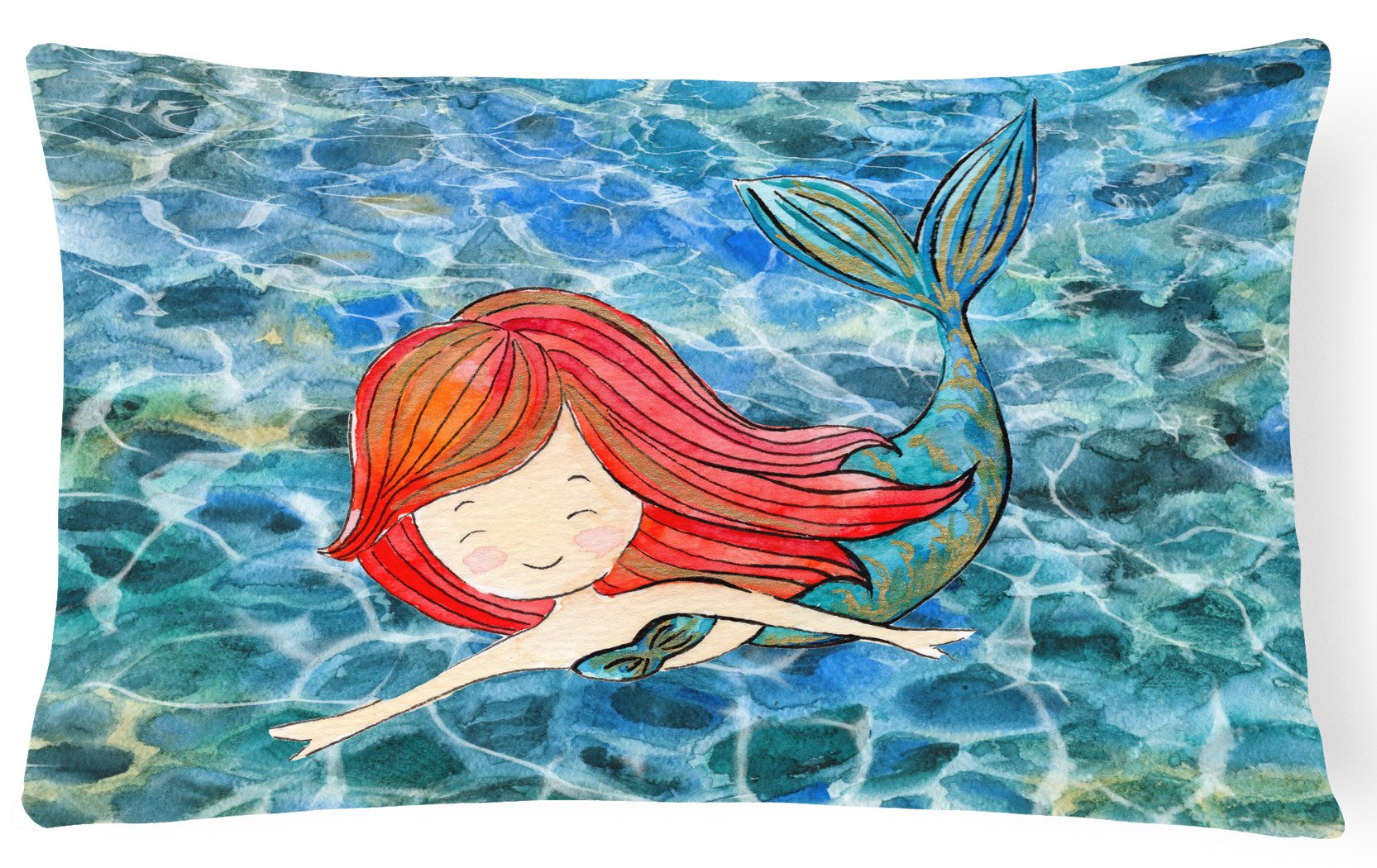 Mermaid Swimming Canvas Fabric Decorative Pillow BB8518PW1216 by Caroline's Treasures