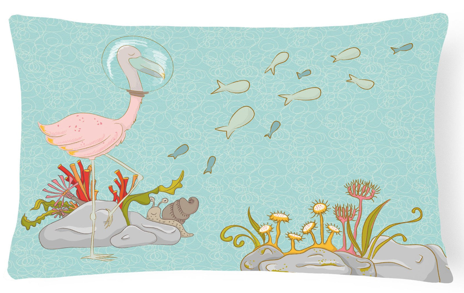 Flamingo Underwater Canvas Fabric Decorative Pillow BB8535PW1216 by Caroline's Treasures