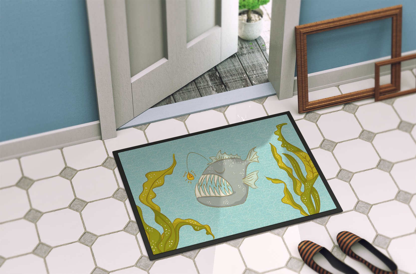 Frog Fish Indoor or Outdoor Mat 24x36 BB8541JMAT by Caroline's Treasures