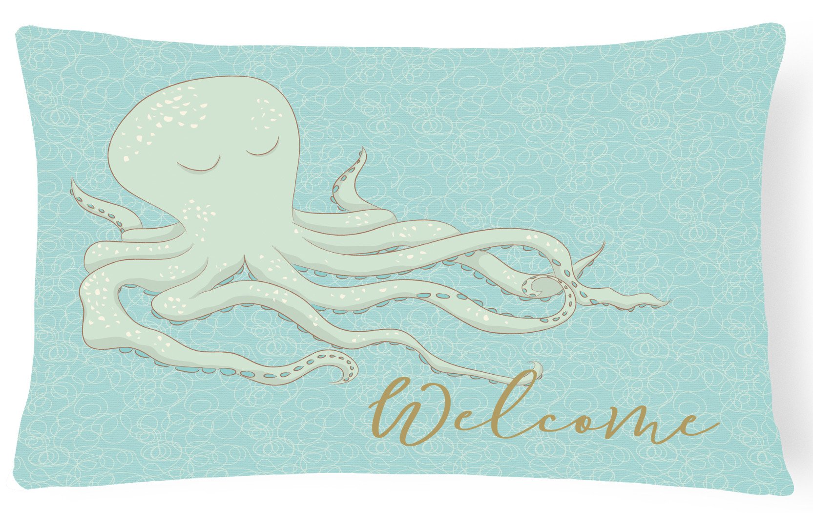 Octopus Welcome Canvas Fabric Decorative Pillow BB8553PW1216 by Caroline's Treasures