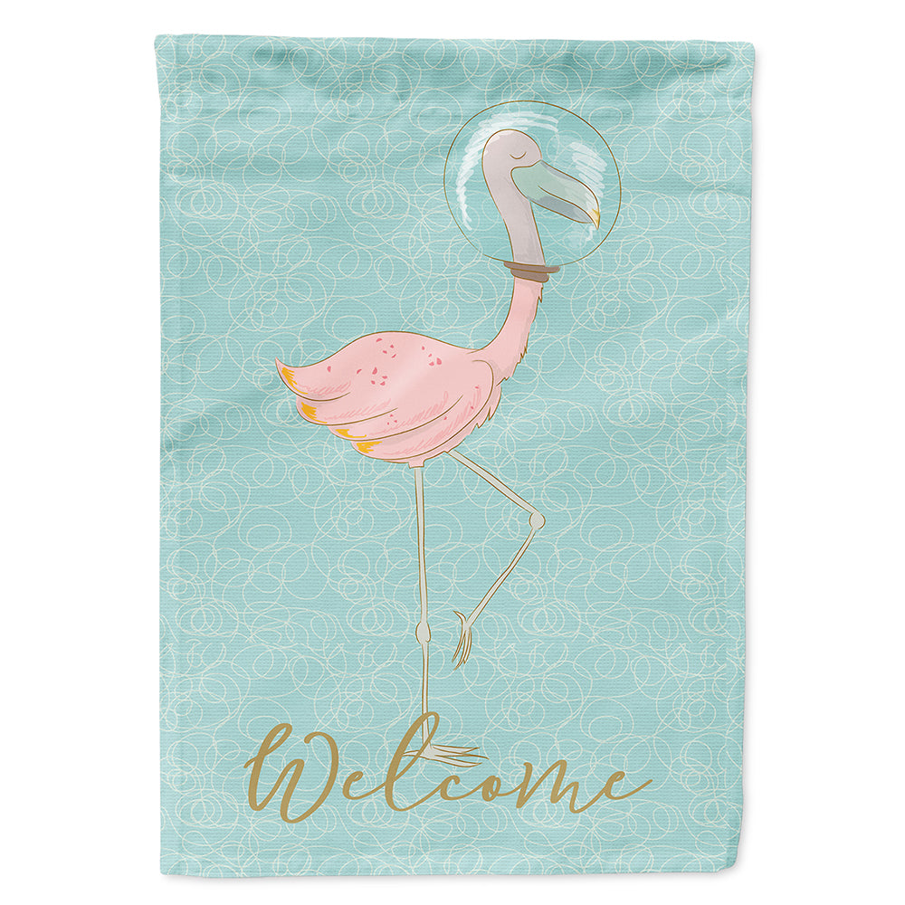 Flamingo Underwater Welcome Flag Canvas House Size BB8565CHF