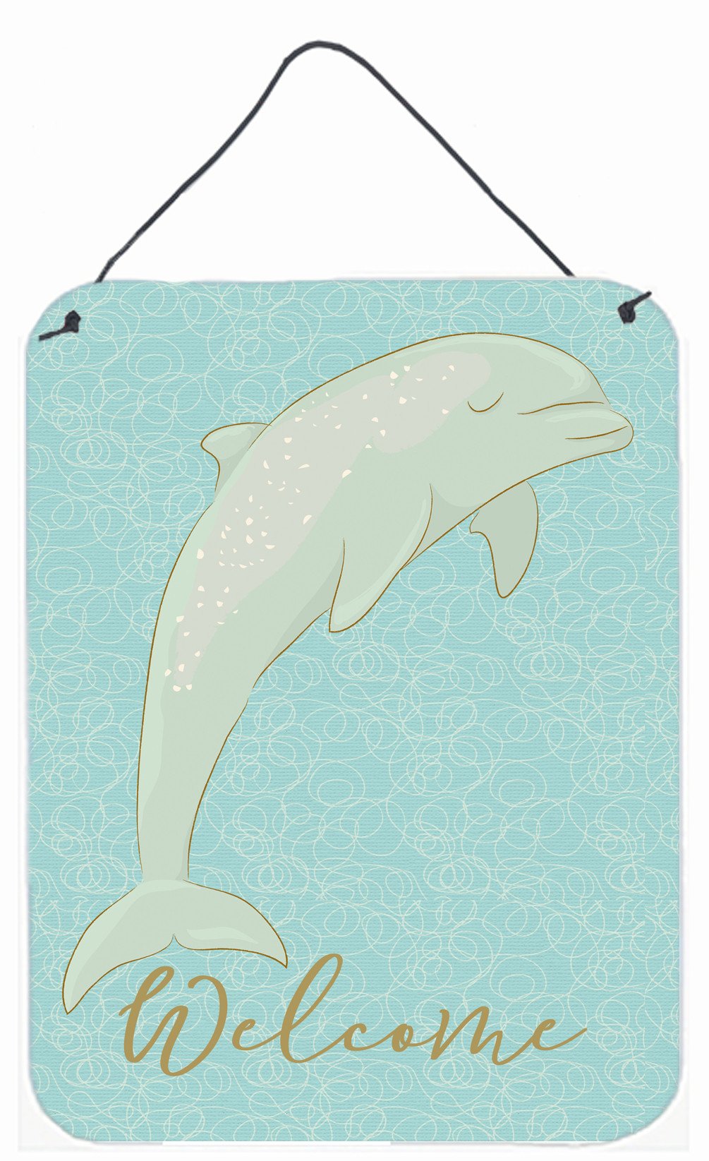 Dolphin Welcome Wall or Door Hanging Prints BB8581DS1216 by Caroline's Treasures