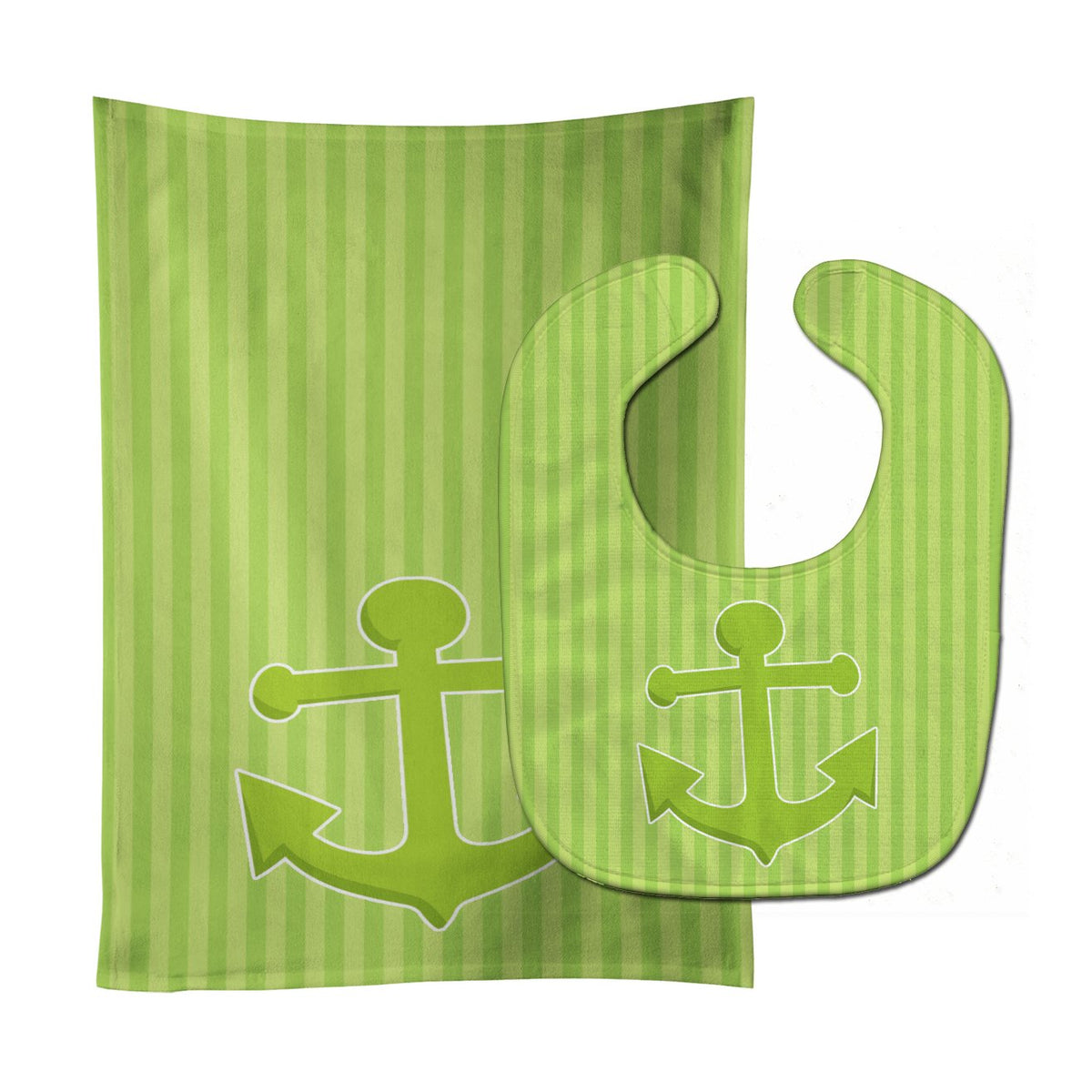 Nautical Anchor #2 Baby Bib &amp; Burp Cloth BB8888STBU by Caroline&#39;s Treasures