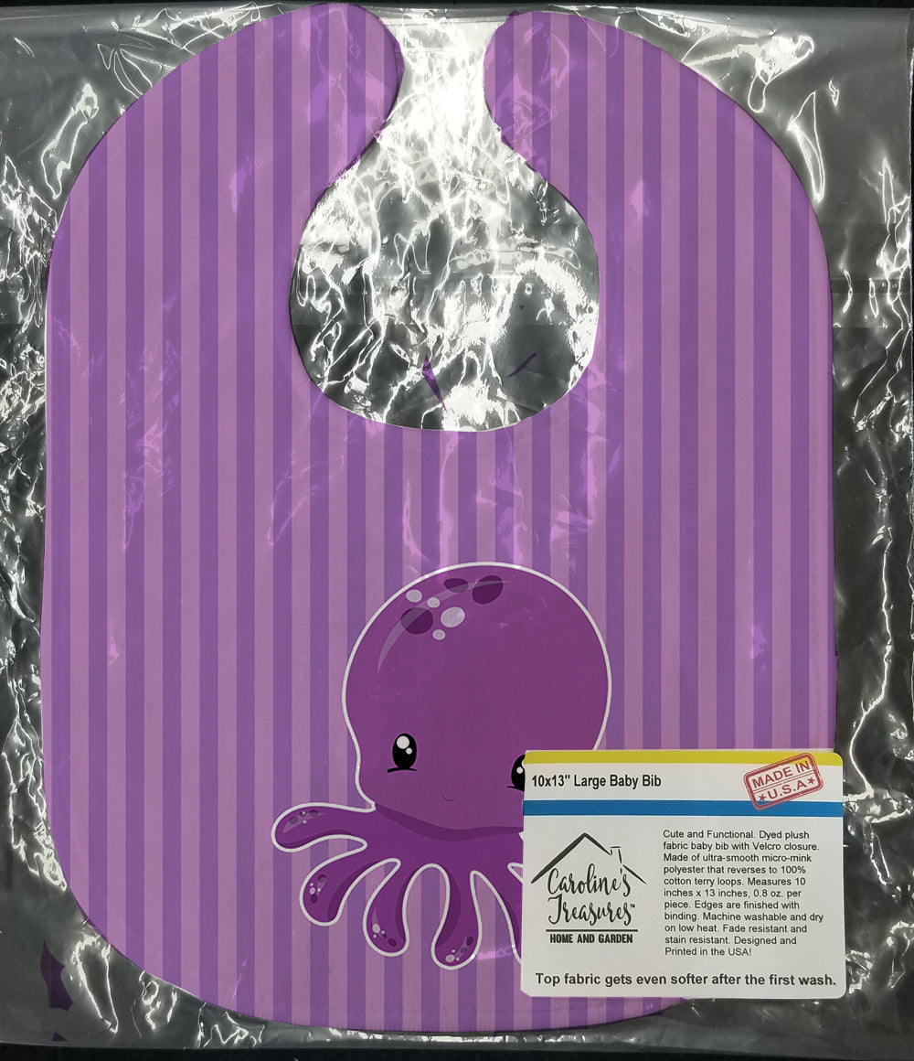 Nautical Purple Octopus Baby Bib BB8904BIB - the-store.com