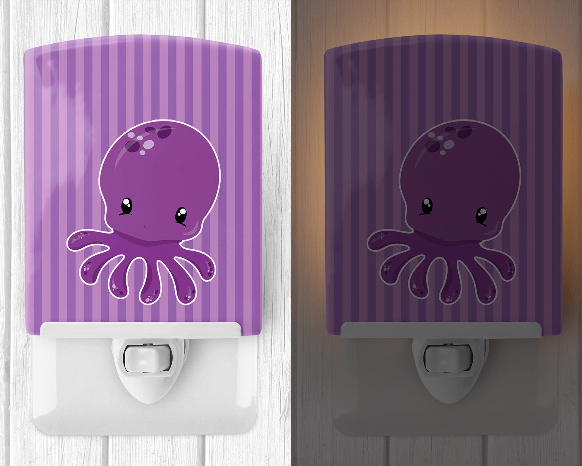 Nautical Purple Octopus Ceramic Night Light BB8904CNL - the-store.com
