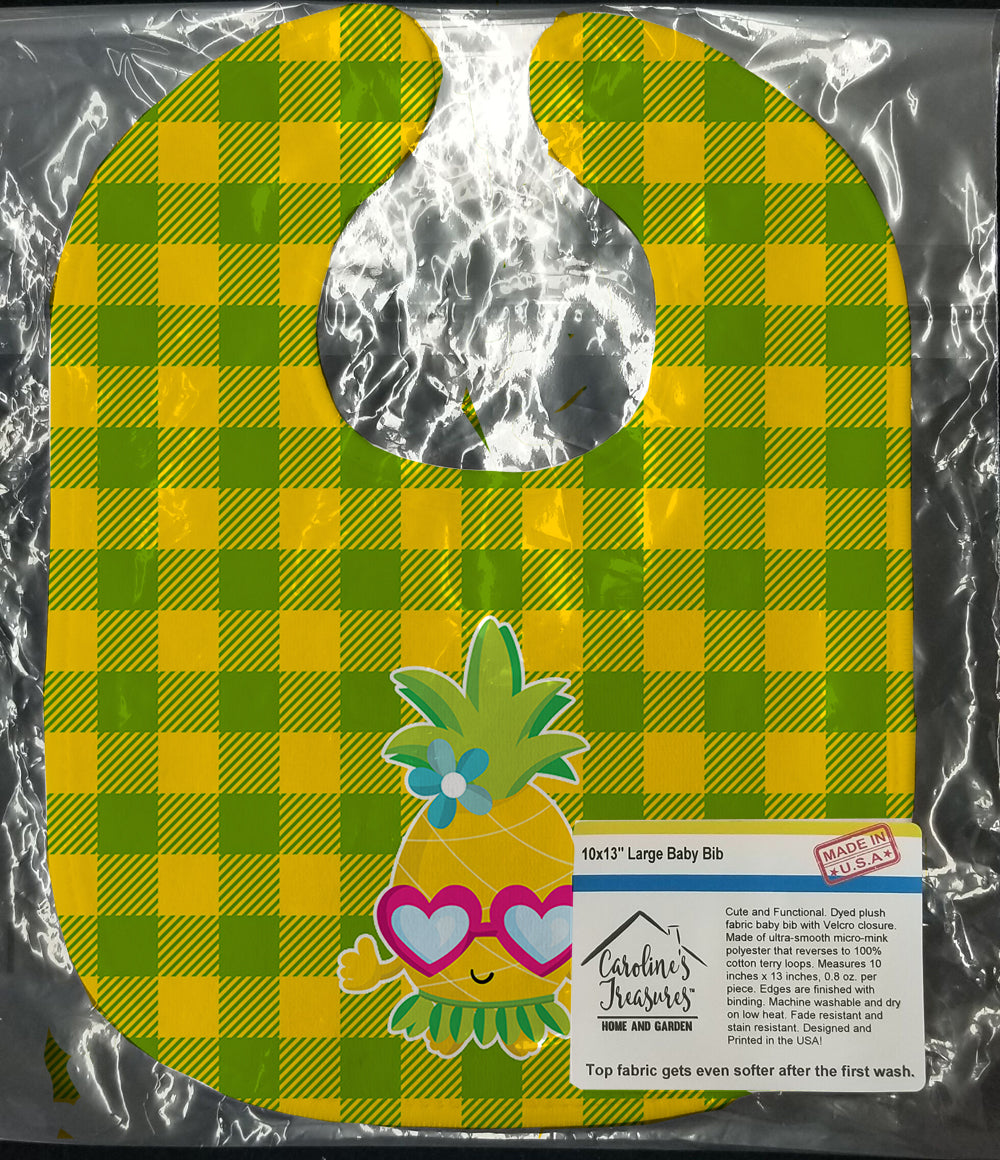Pineapple Face with Heart Glasses Baby Bib BB8965BIB - the-store.com