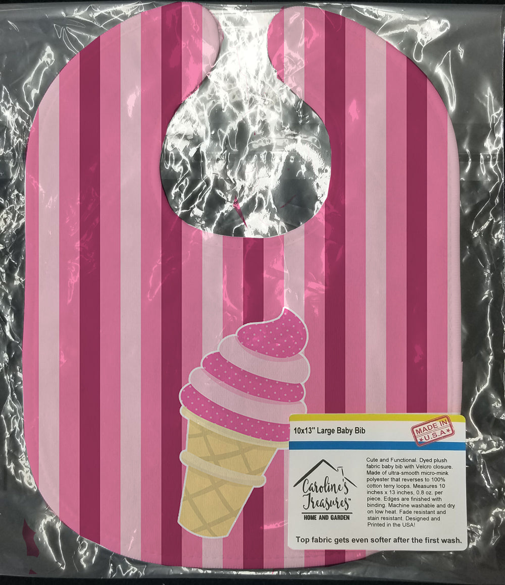 Ice Cream Cone Pink Swirl Baby Bib BB9065BIB - the-store.com