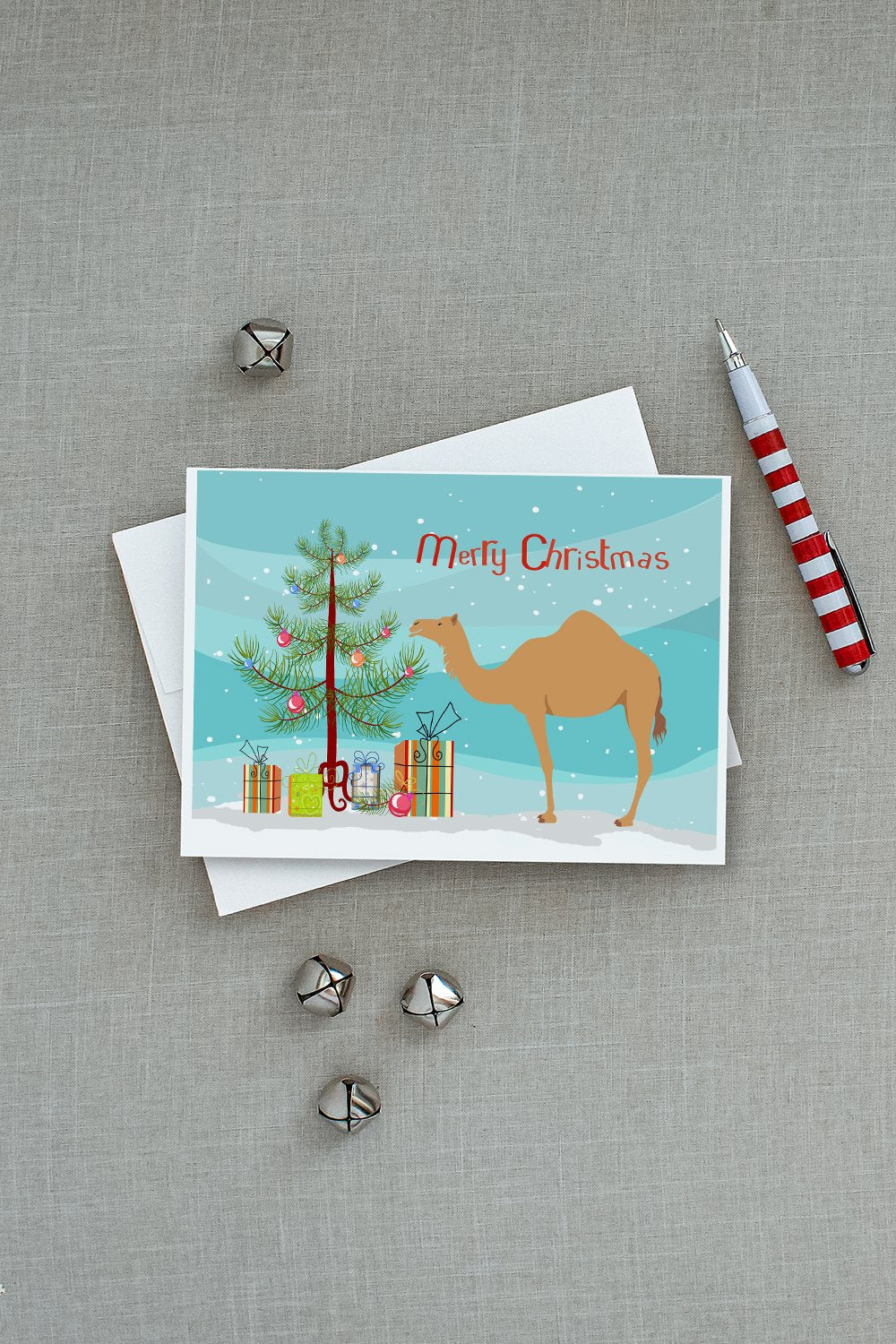 Arabian Camel Dromedary Christmas Greeting Cards and Envelopes Pack of 8 - the-store.com