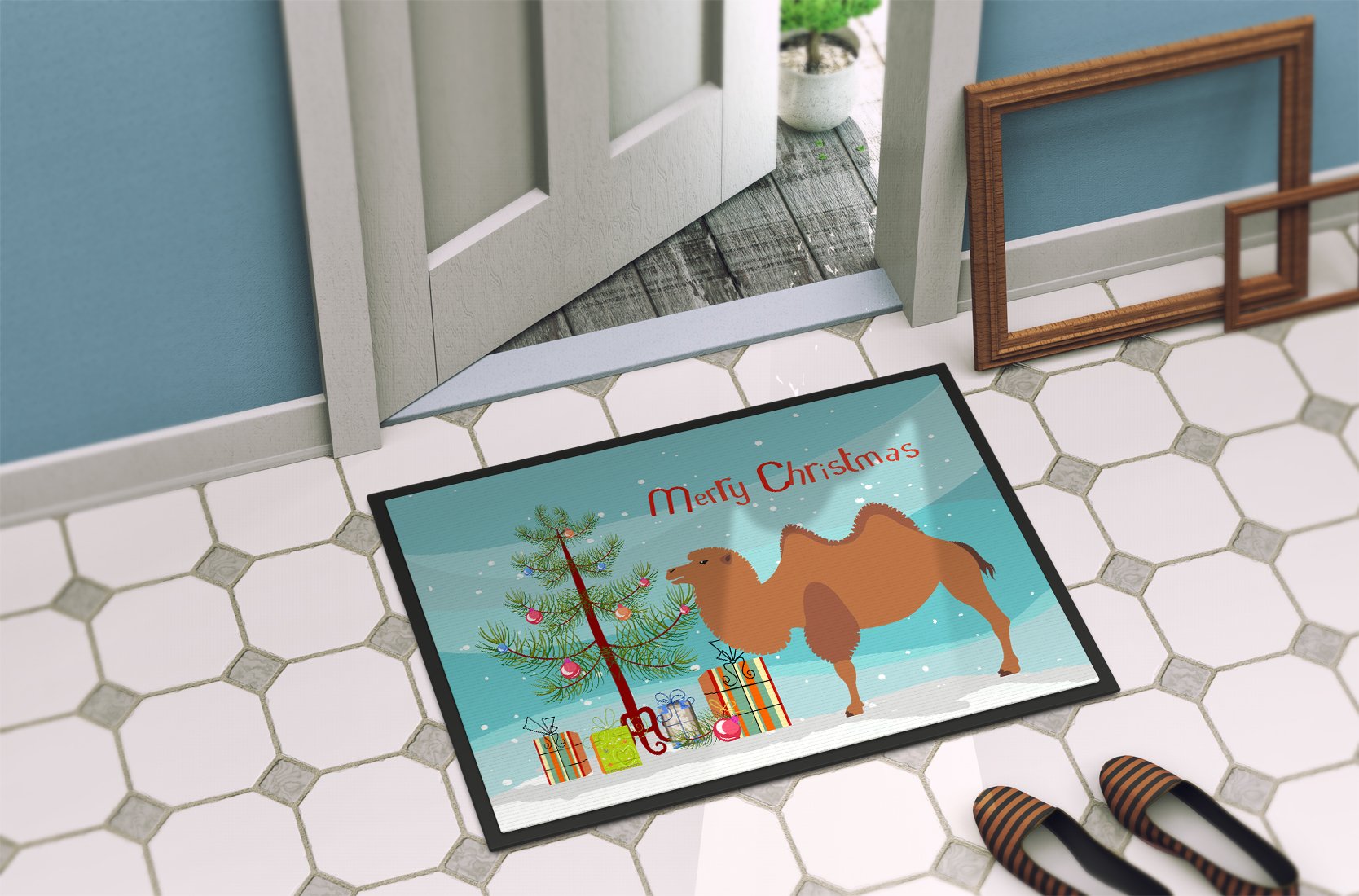 Bactrian Camel Christmas Indoor or Outdoor Mat 24x36 BB9185JMAT by Caroline's Treasures