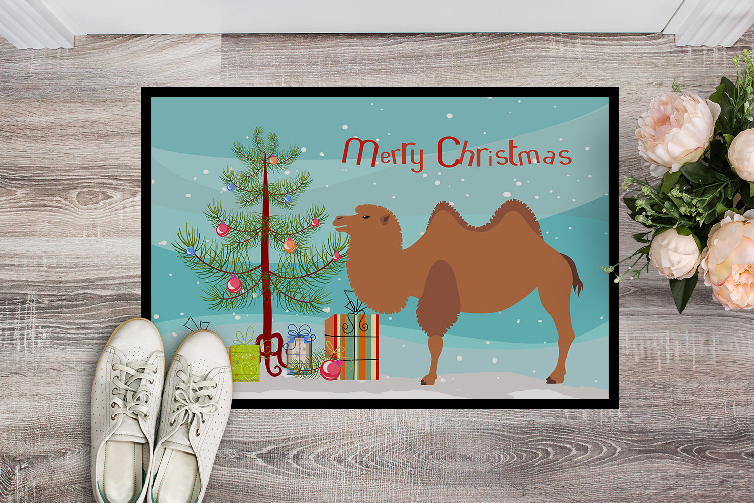 Bactrian Camel Christmas Indoor or Outdoor Mat 18x27 BB9185MAT - the-store.com