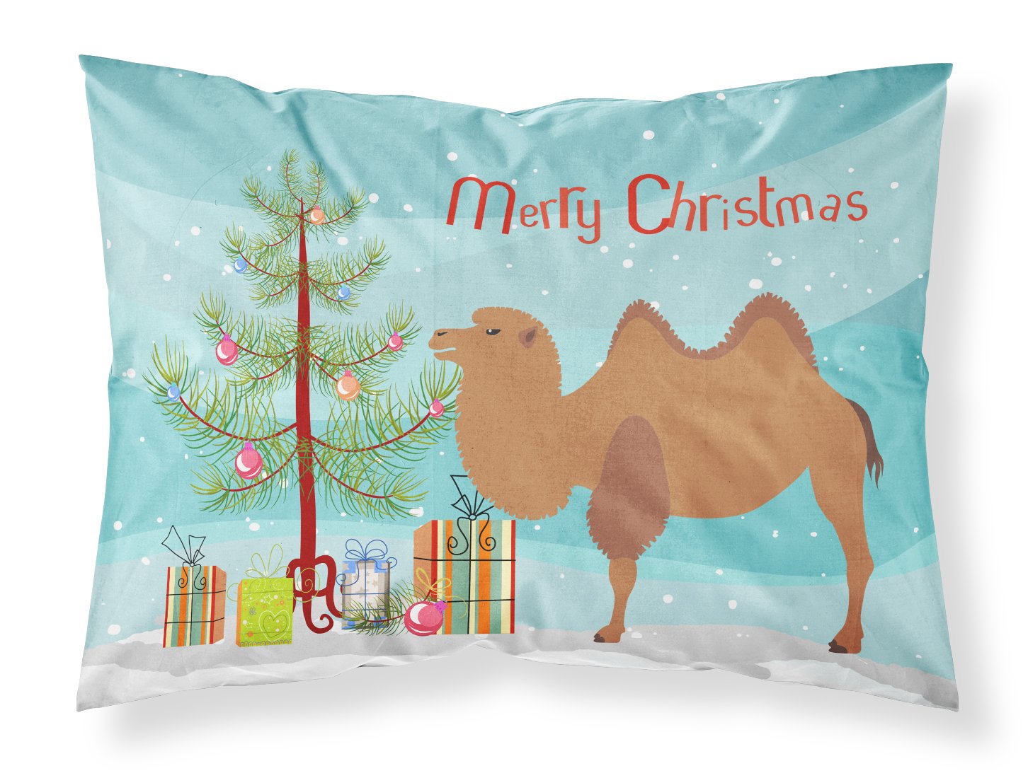 Bactrian Camel Christmas Fabric Standard Pillowcase BB9185PILLOWCASE by Caroline's Treasures