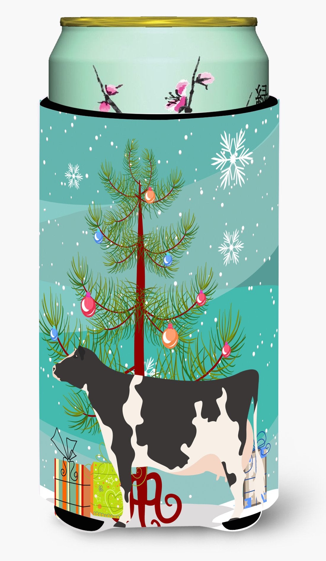 Holstein Cow Christmas Tall Boy Beverage Insulator Hugger BB9189TBC by Caroline's Treasures
