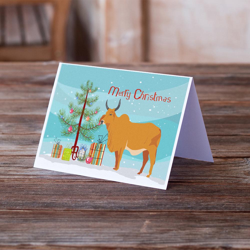 Buy this Zebu Indicine Cow Christmas Greeting Cards and Envelopes Pack of 8
