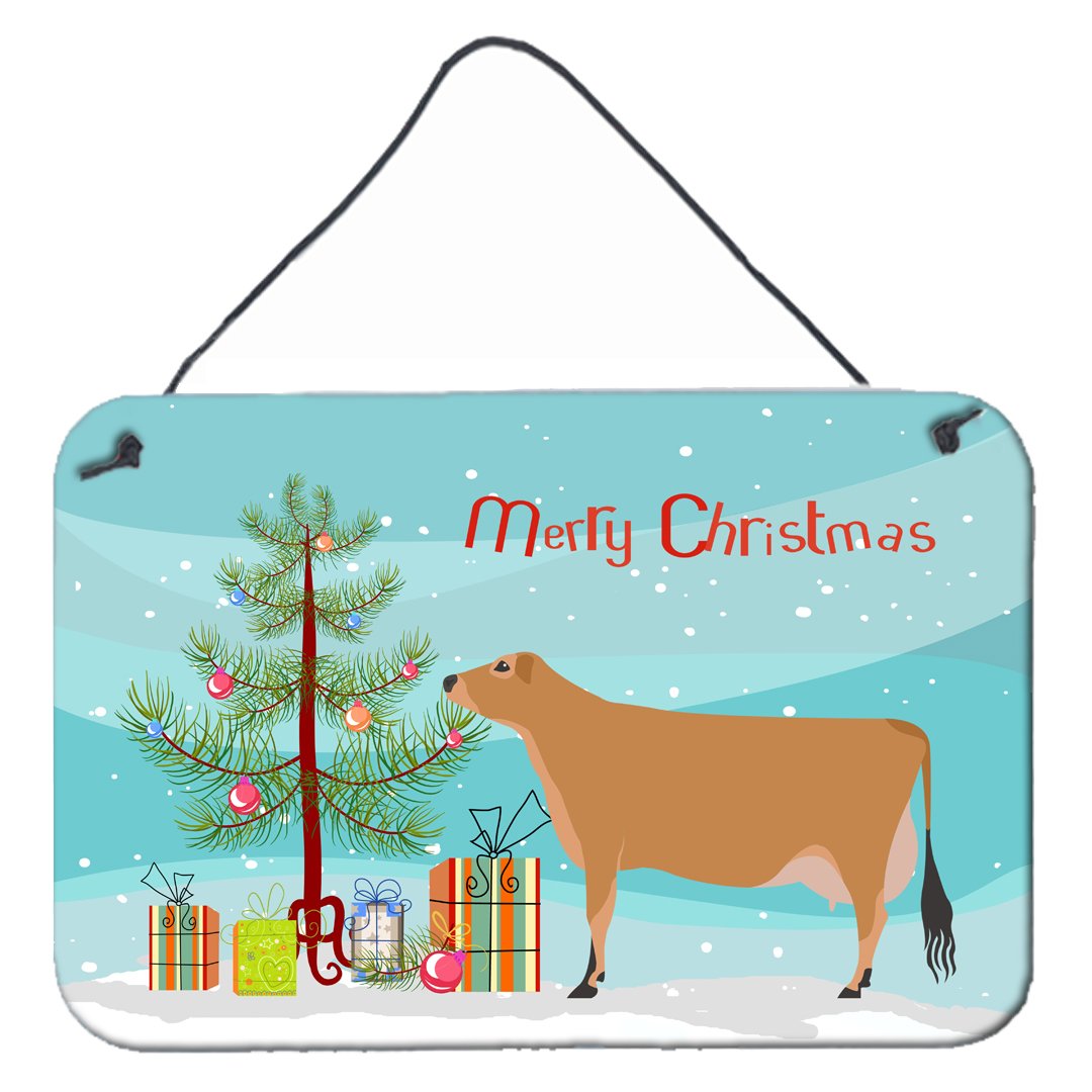 Jersey Cow Christmas Wall or Door Hanging Prints BB9196DS812 by Caroline's Treasures