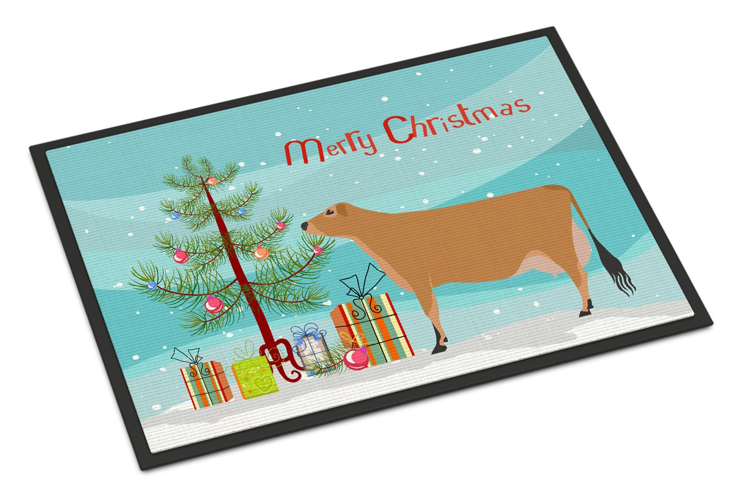 Jersey Cow Christmas Indoor or Outdoor Mat 24x36 BB9196JMAT by Caroline's Treasures