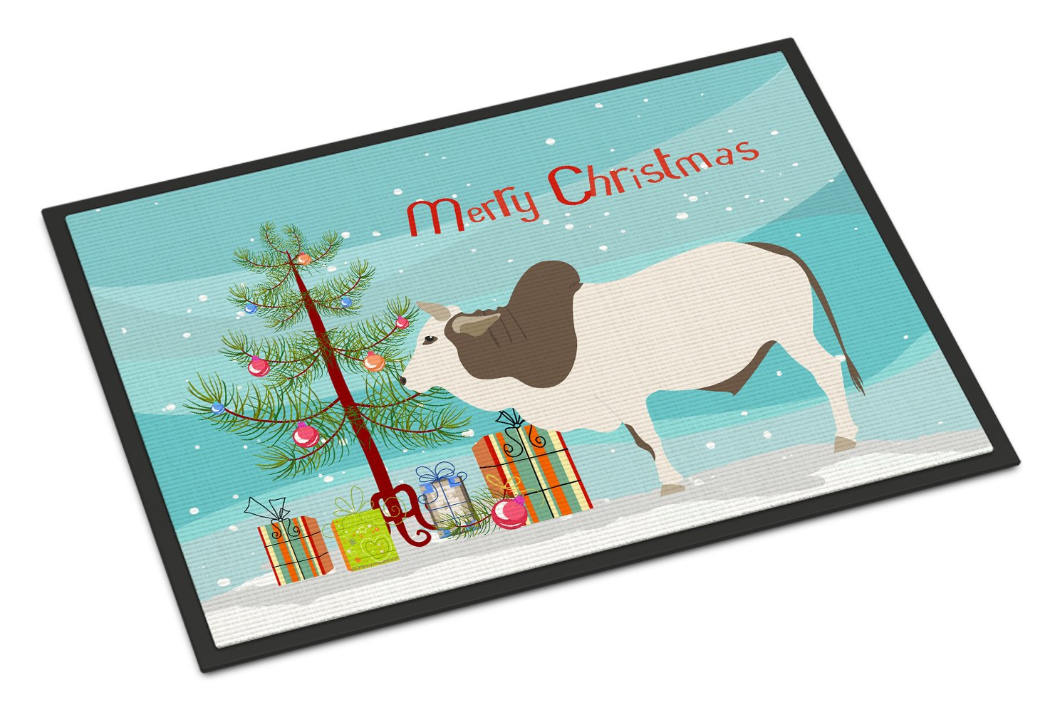 Malvi Cow Christmas Indoor or Outdoor Mat 24x36 BB9197JMAT by Caroline's Treasures