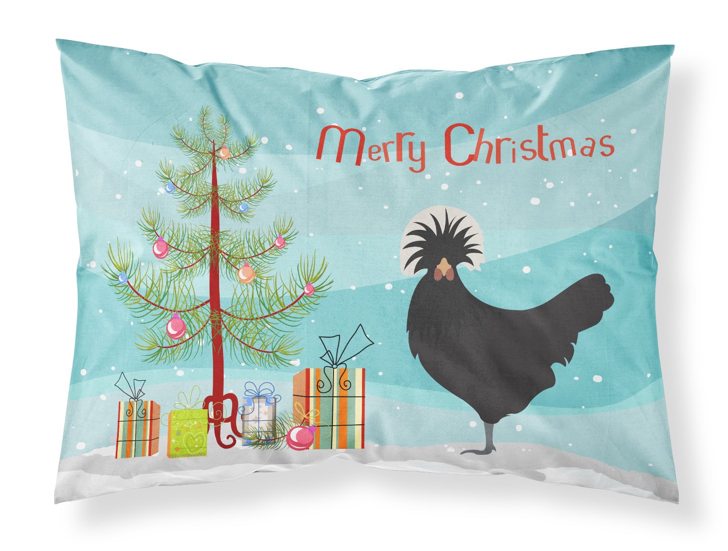 Polish Poland Chicken Christmas Fabric Standard Pillowcase BB9201PILLOWCASE by Caroline's Treasures