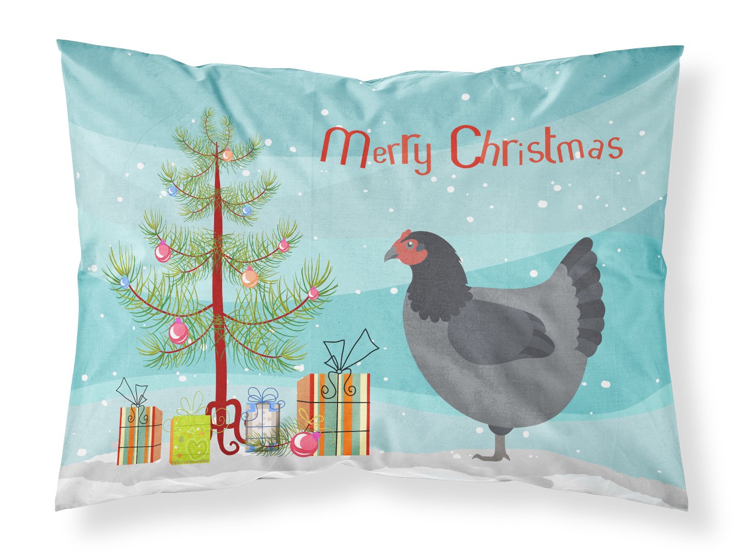 Jersey Giant Chicken Christmas Fabric Standard Pillowcase BB9202PILLOWCASE by Caroline's Treasures