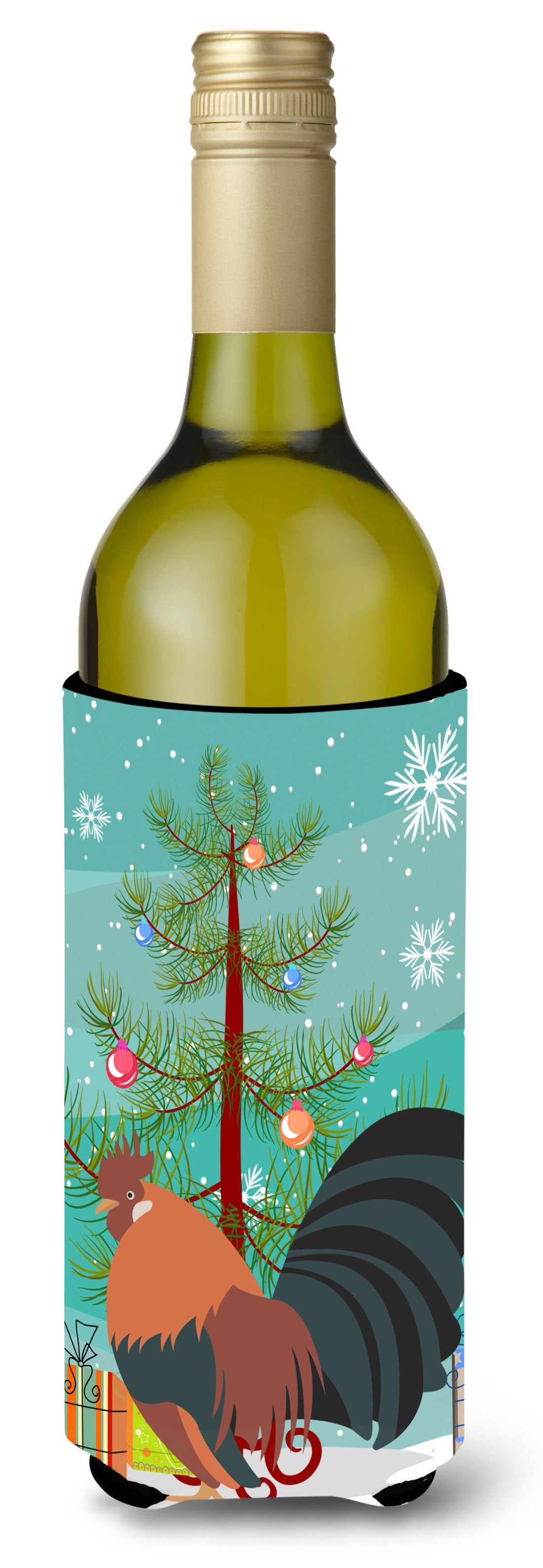 Dutch Bantam Chicken Christmas Wine Bottle Beverge Insulator Hugger BB9203LITERK by Caroline's Treasures