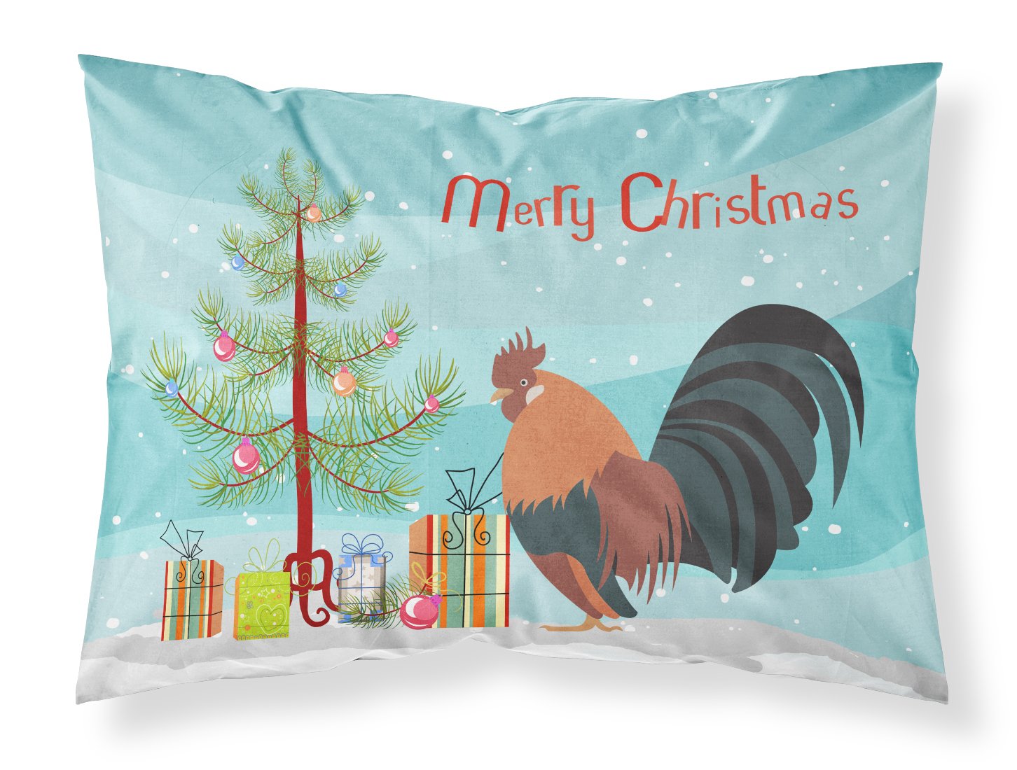 Dutch Bantam Chicken Christmas Fabric Standard Pillowcase BB9203PILLOWCASE by Caroline's Treasures