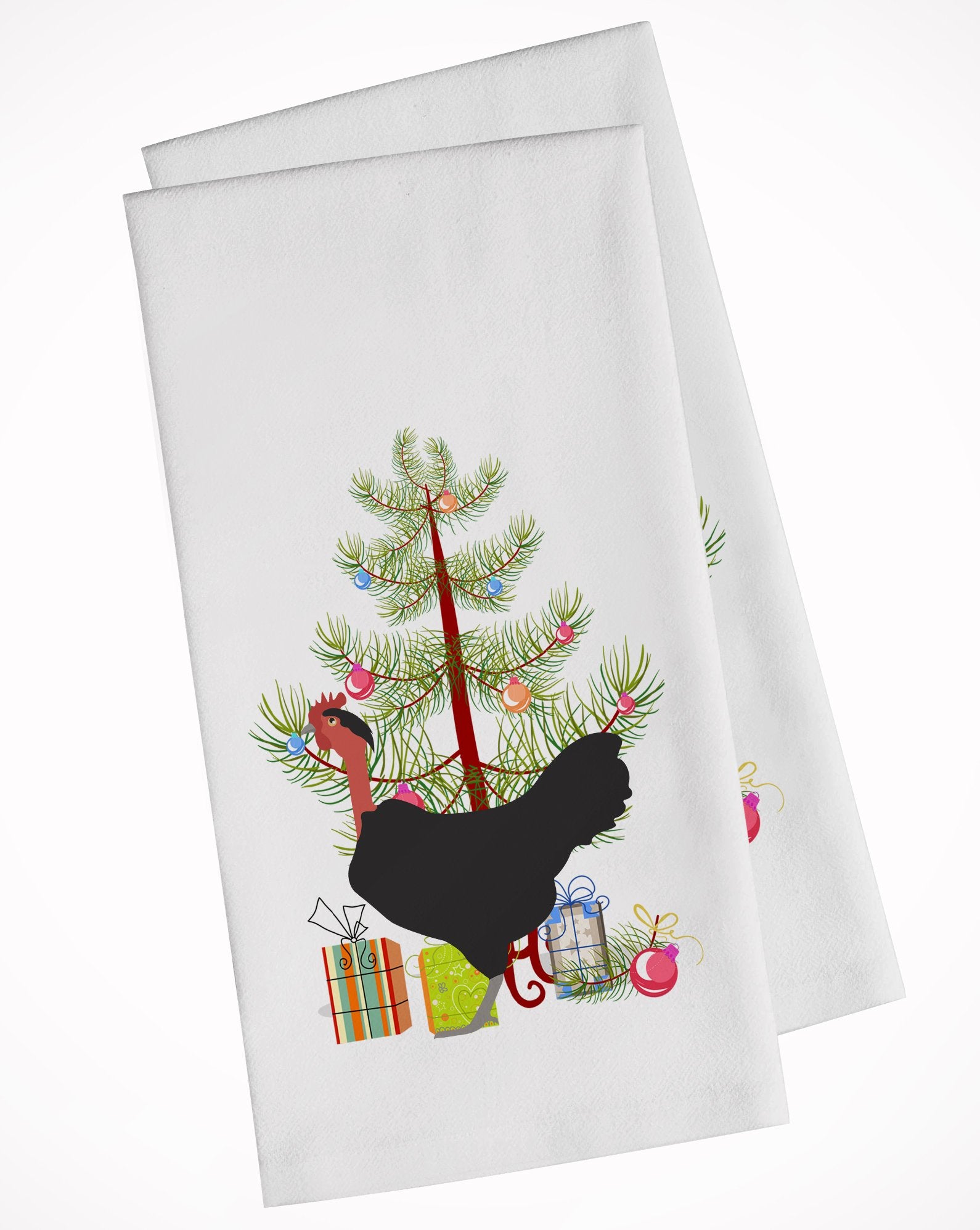 Naked Neck Chicken Christmas White Kitchen Towel Set of 2 BB9206WTKT by Caroline's Treasures