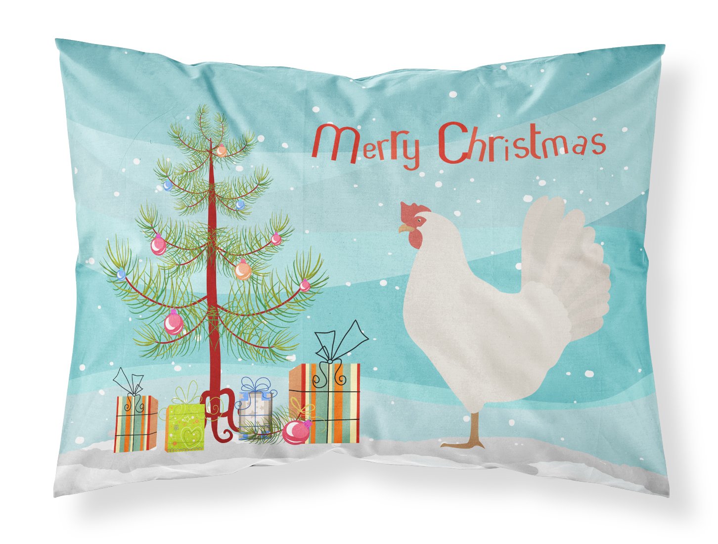 Leghorn Chicken Christmas Fabric Standard Pillowcase BB9207PILLOWCASE by Caroline's Treasures