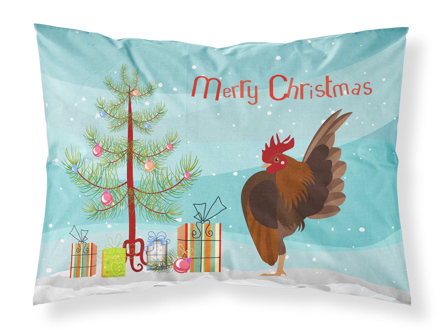 Malaysian Serama Chicken Christmas Fabric Standard Pillowcase BB9209PILLOWCASE by Caroline's Treasures