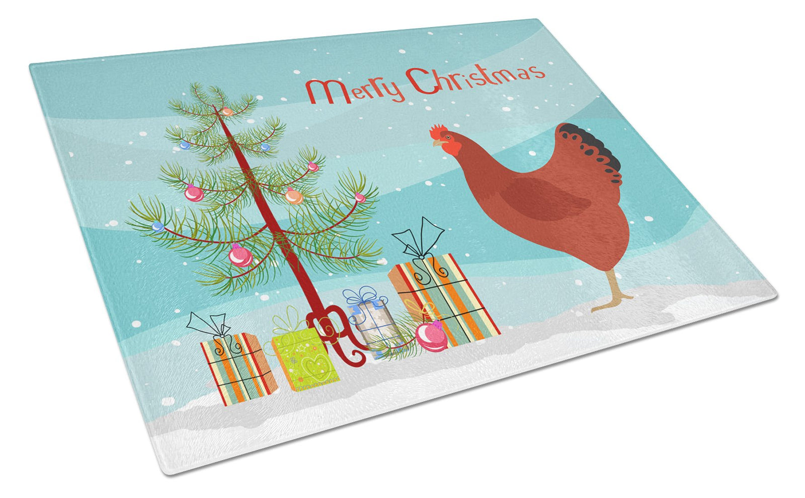 New Hampshire Red Chicken Christmas Glass Cutting Board Large BB9210LCB by Caroline's Treasures