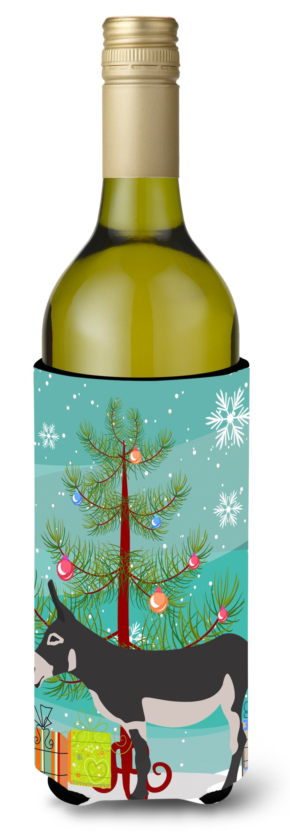 American Mammoth Jack Donkey Christmas Wine Bottle Beverge Insulator Hugger BB9211LITERK by Caroline's Treasures