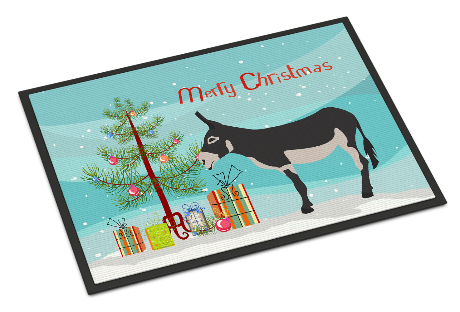 American Mammoth Jack Donkey Christmas Indoor or Outdoor Mat 18x27 BB9211MAT - the-store.com