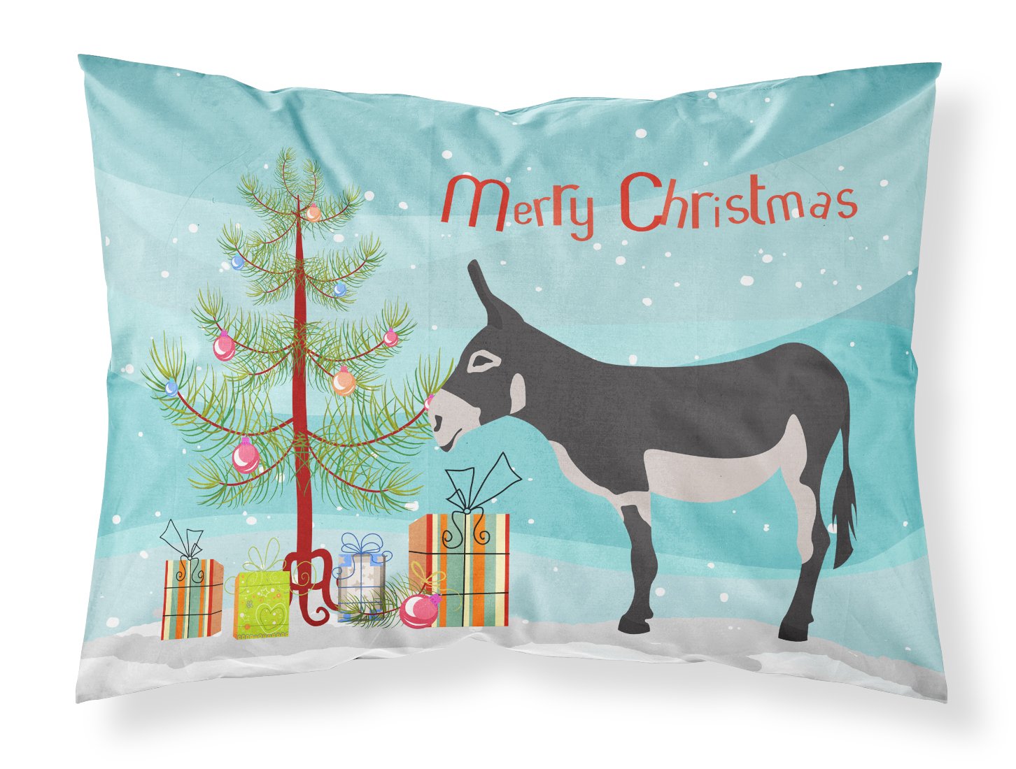 American Mammoth Jack Donkey Christmas Fabric Standard Pillowcase BB9211PILLOWCASE by Caroline's Treasures
