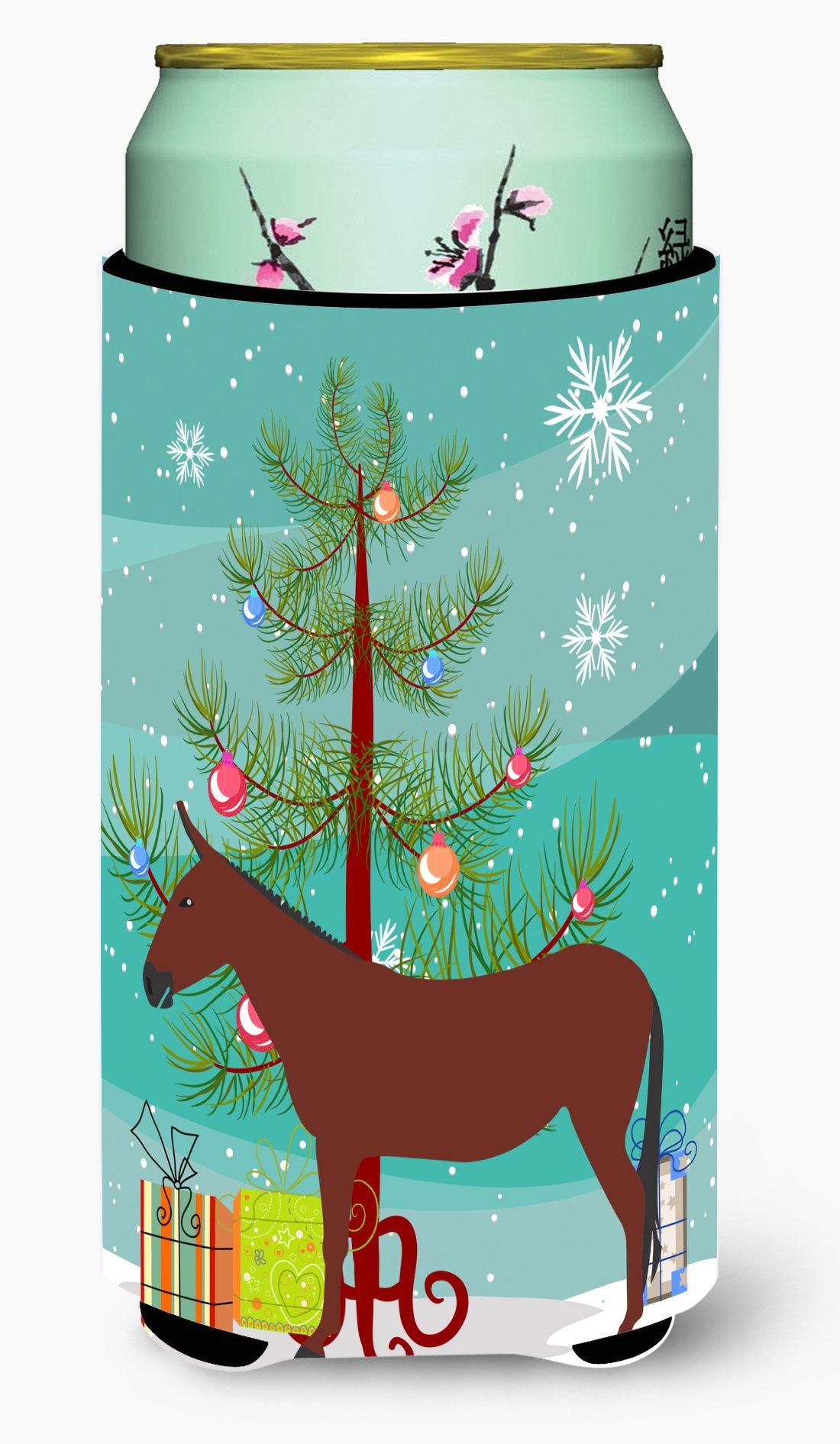 Hinny Horse Donkey Christmas Tall Boy Beverage Insulator Hugger BB9217TBC by Caroline's Treasures