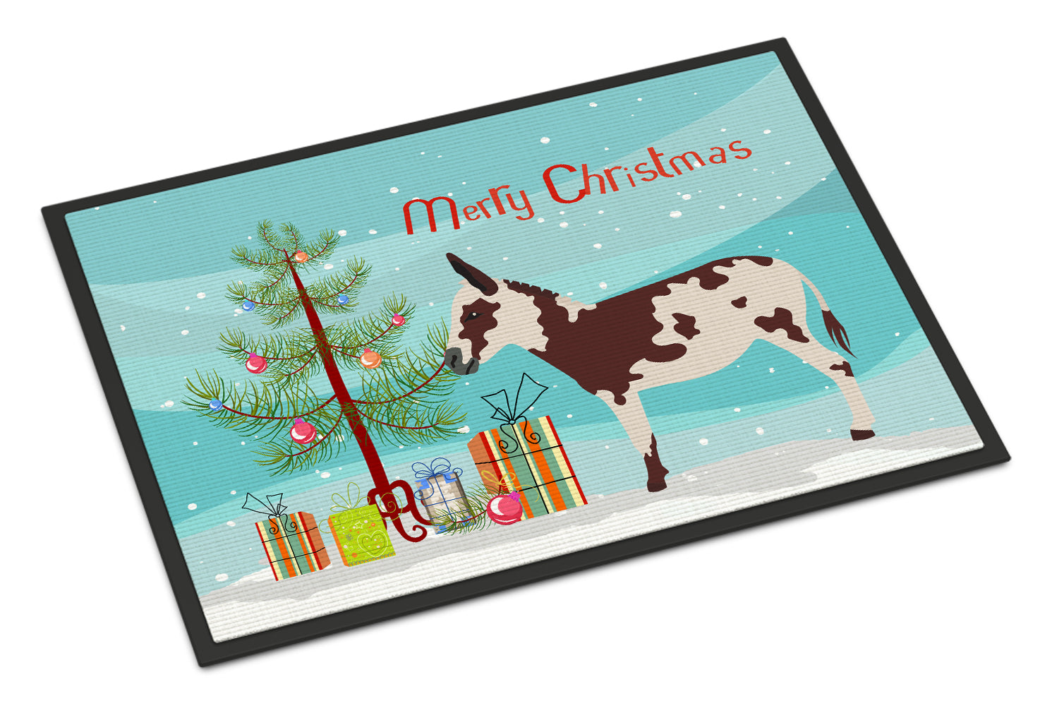 American Spotted Donkey Christmas Indoor or Outdoor Mat 18x27 BB9218MAT - the-store.com