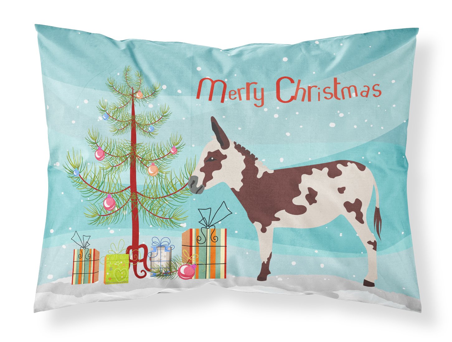 American Spotted Donkey Christmas Fabric Standard Pillowcase BB9218PILLOWCASE by Caroline's Treasures