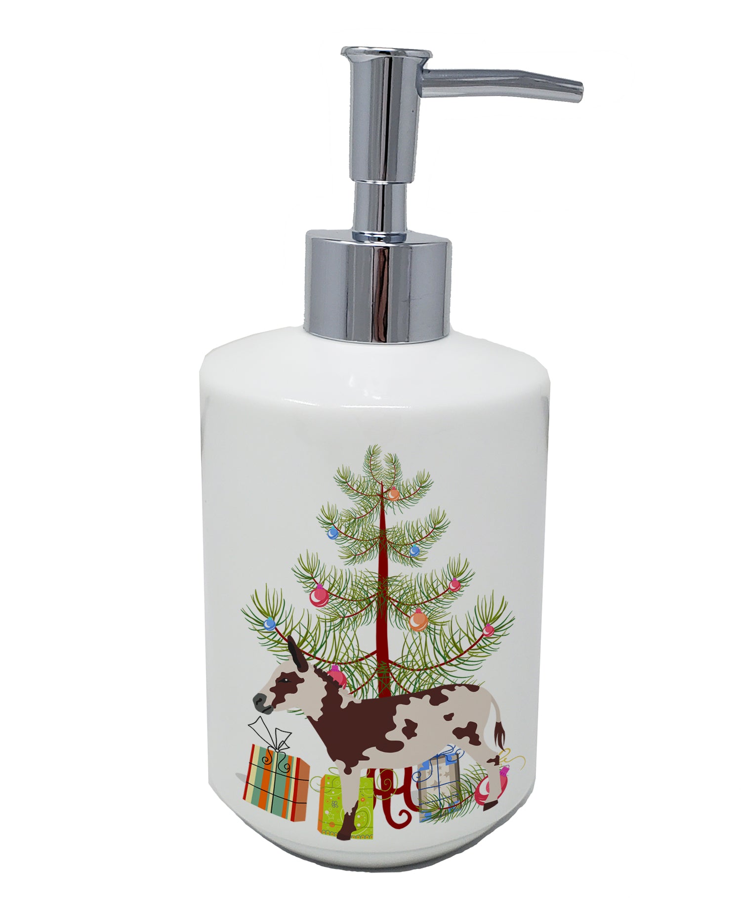 Buy this American Spotted Donkey Christmas Ceramic Soap Dispenser