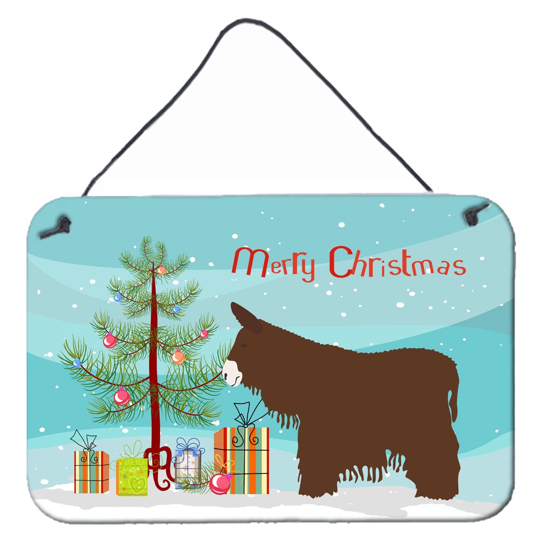 Poitou Poiteuin Donkey Christmas Wall or Door Hanging Prints BB9219DS812 by Caroline's Treasures