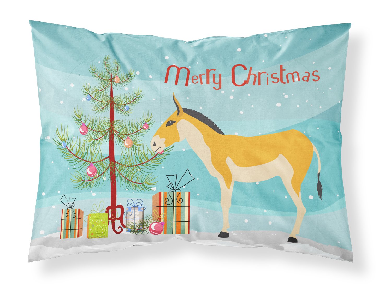 Turkmenian Kulan Donkey Christmas Fabric Standard Pillowcase BB9221PILLOWCASE by Caroline's Treasures