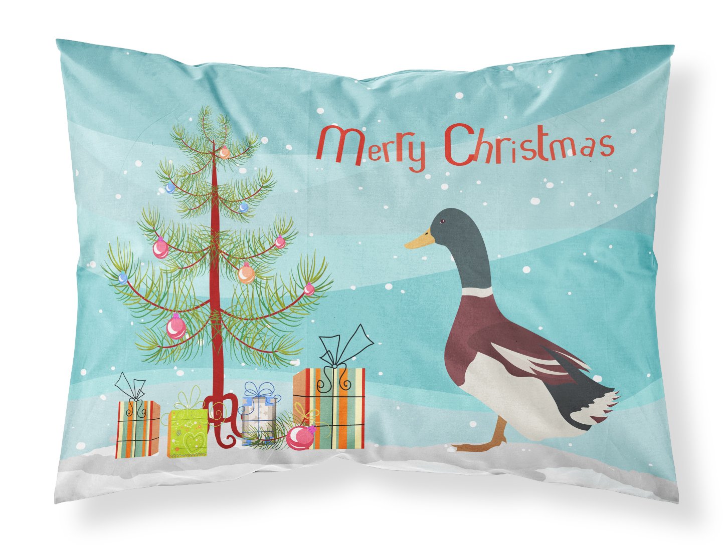 Rouen Duck Christmas Fabric Standard Pillowcase BB9223PILLOWCASE by Caroline's Treasures