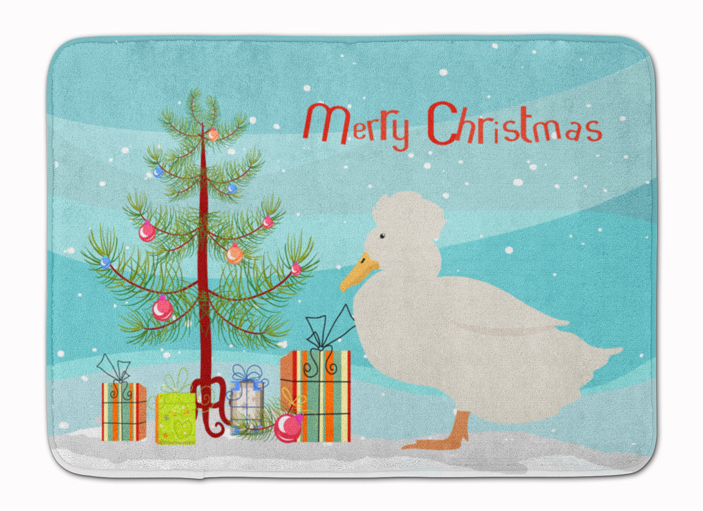 Crested Duck Christmas Machine Washable Memory Foam Mat BB9224RUG - the-store.com