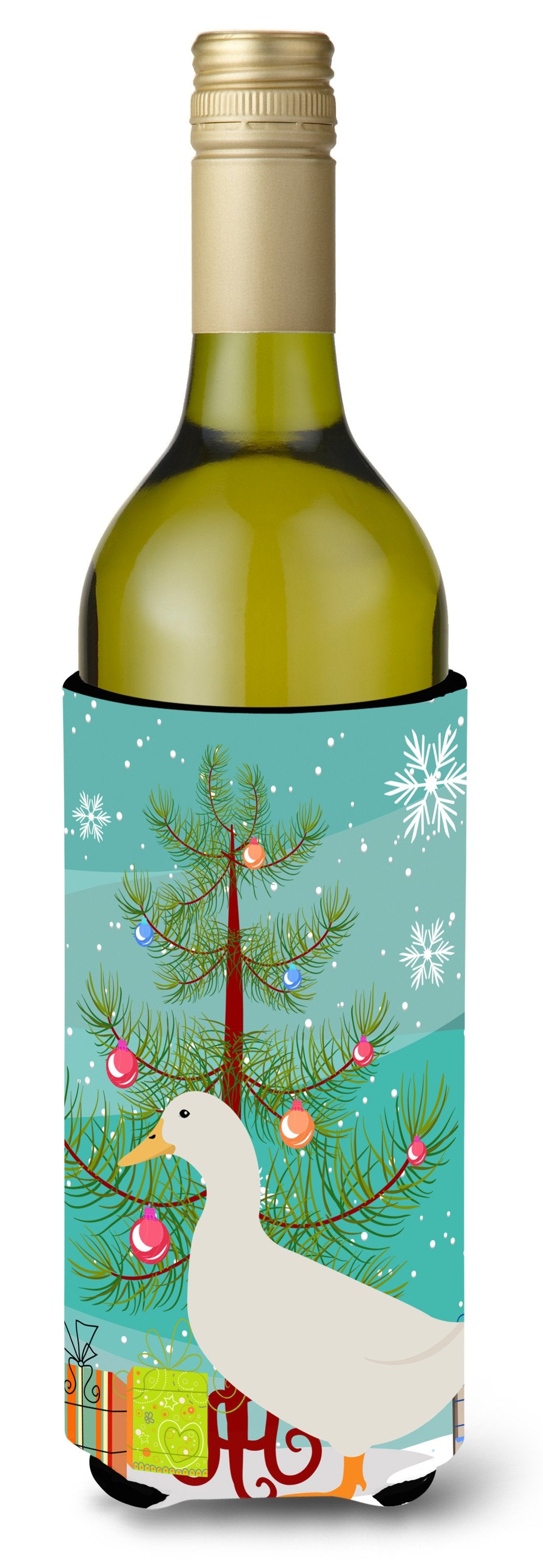 American Pekin Duck Christmas Wine Bottle Beverge Insulator Hugger BB9227LITERK by Caroline's Treasures
