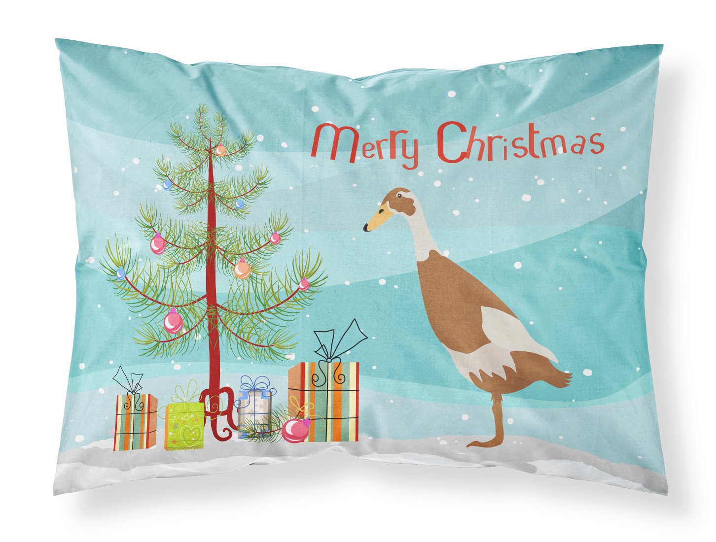 Indian Runner Duck Christmas Fabric Standard Pillowcase BB9232PILLOWCASE by Caroline's Treasures