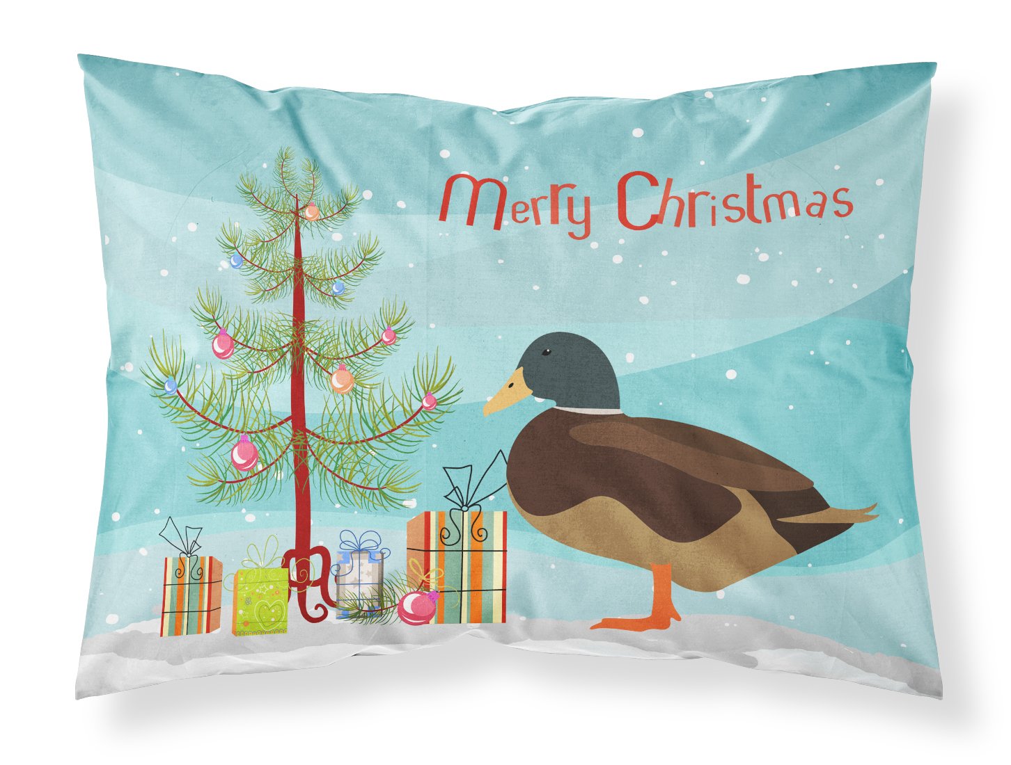 Silver Bantam Duck Christmas Fabric Standard Pillowcase BB9234PILLOWCASE by Caroline's Treasures