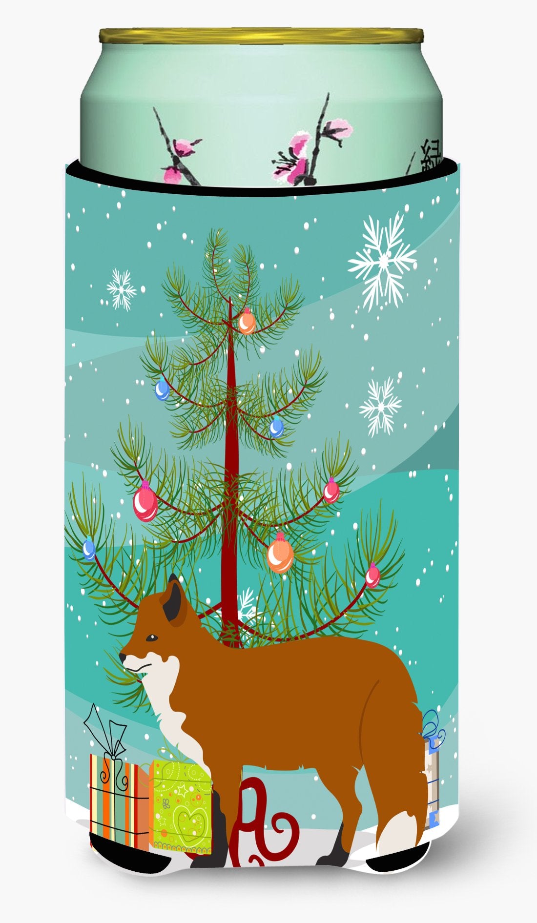 Red Fox Christmas Tall Boy Beverage Insulator Hugger BB9243TBC by Caroline's Treasures