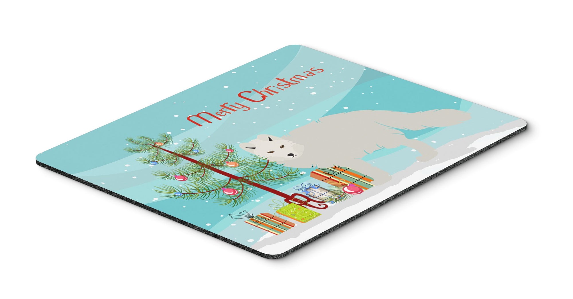 White Arctic Fox Christmas Mouse Pad, Hot Pad or Trivet BB9244MP by Caroline's Treasures